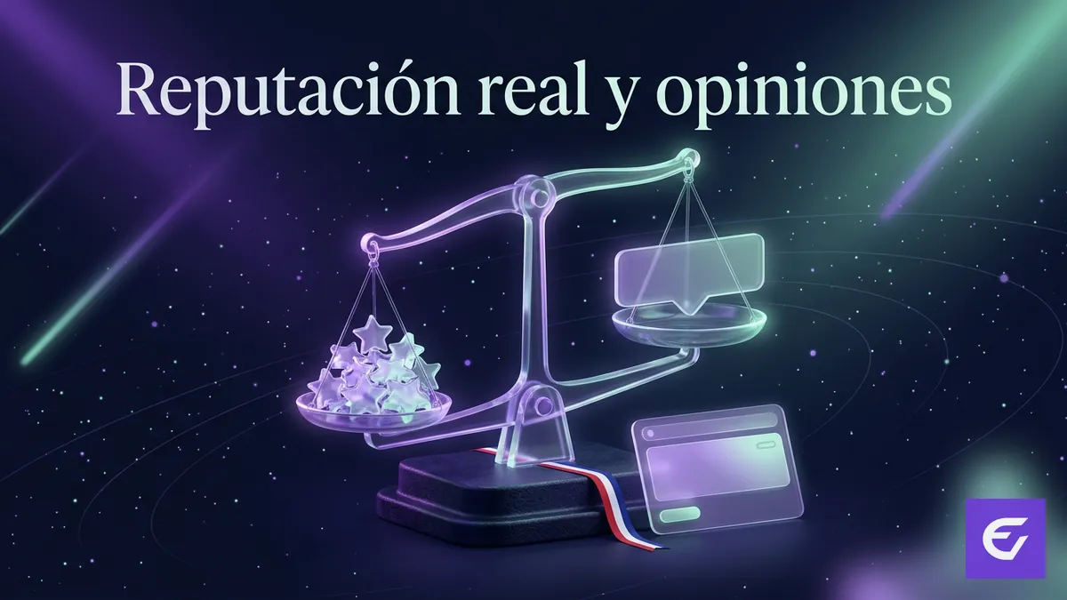 Balanza con estrellas de vidrio representando la reputación y las opiniones reales sobre Estelarbet